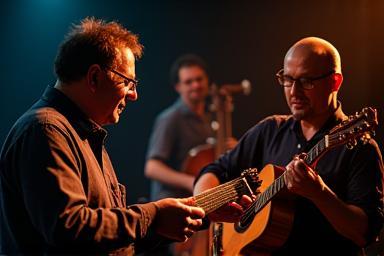 Group playing music together