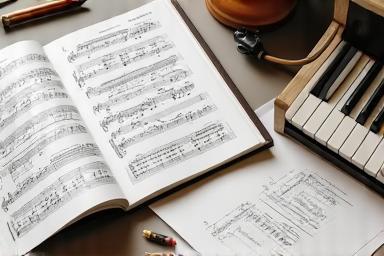 Music theory book and notes